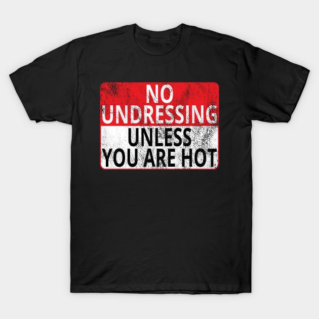 No Undressing: Unless You Are Hot (Distressed Sign) T-Shirt by albinochicken